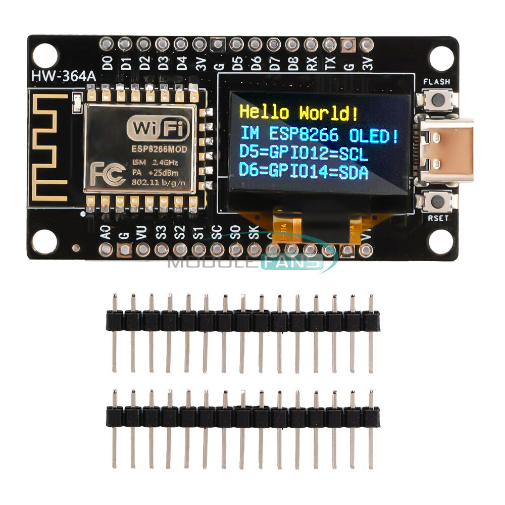 NodeMCU ESP8266 Development Board w/0.96"OLED Display CH340 Driver Module-