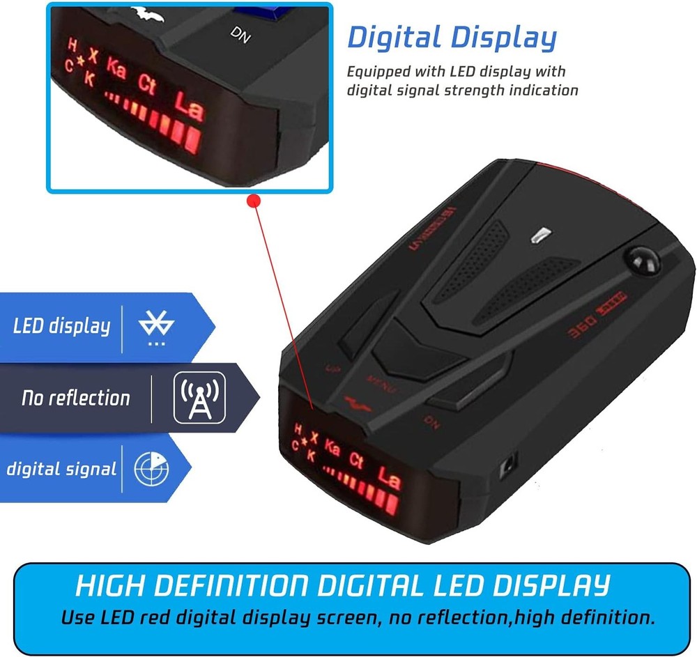 Radar Detector City Highway Mode LED Display