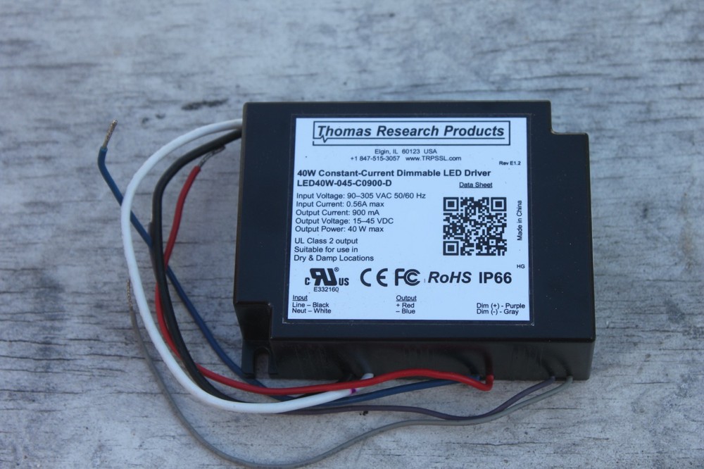 Thomas Research Led 40W-045-C0900-D Constant Current Driver, Dimmable