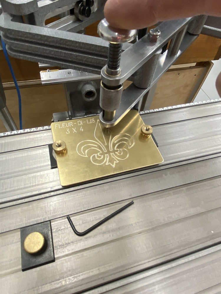 SMALL FLEUR DI LIS BRASS MASTER TEMPLATE FOR NEW HERMES ENGRAVER SOLID BRASS