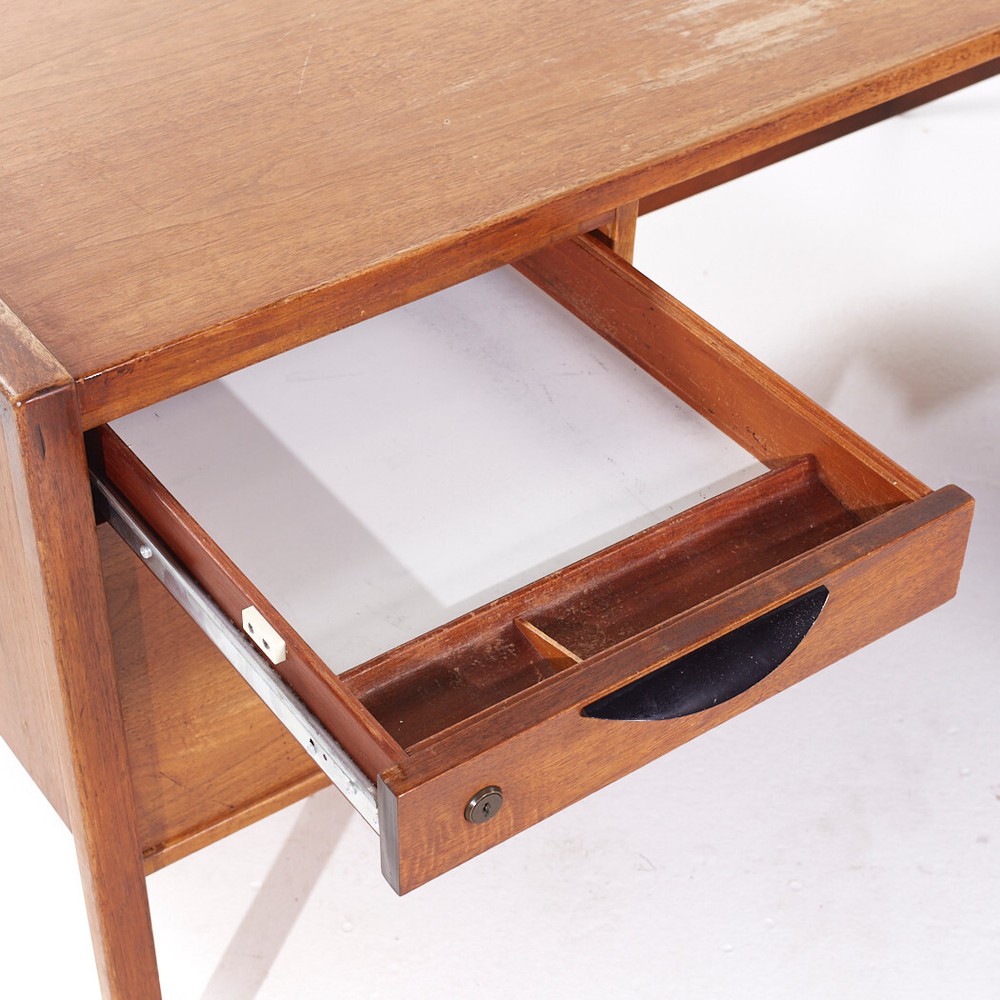 Jens Risom Mid Century Walnut Corner Desk