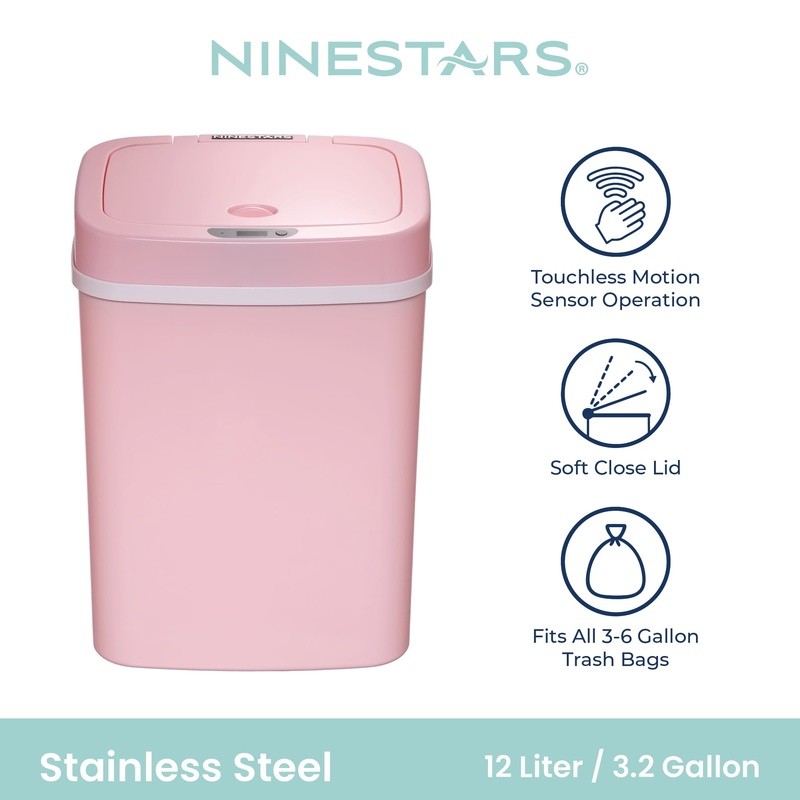 Automatic Motion Sensor Garbage Bin 3 Gal Touchless Soft Close Compact Indoor US