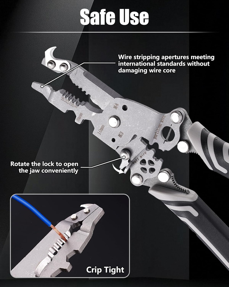 18 in 1 Foldable ?Ire Stripper Crimper, Multifunctional Folding Wire Stripping T