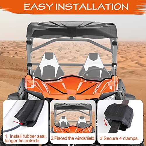 Scratch-Resistant UV-Resistant ZForce 800 Full Windshield - Compatible with