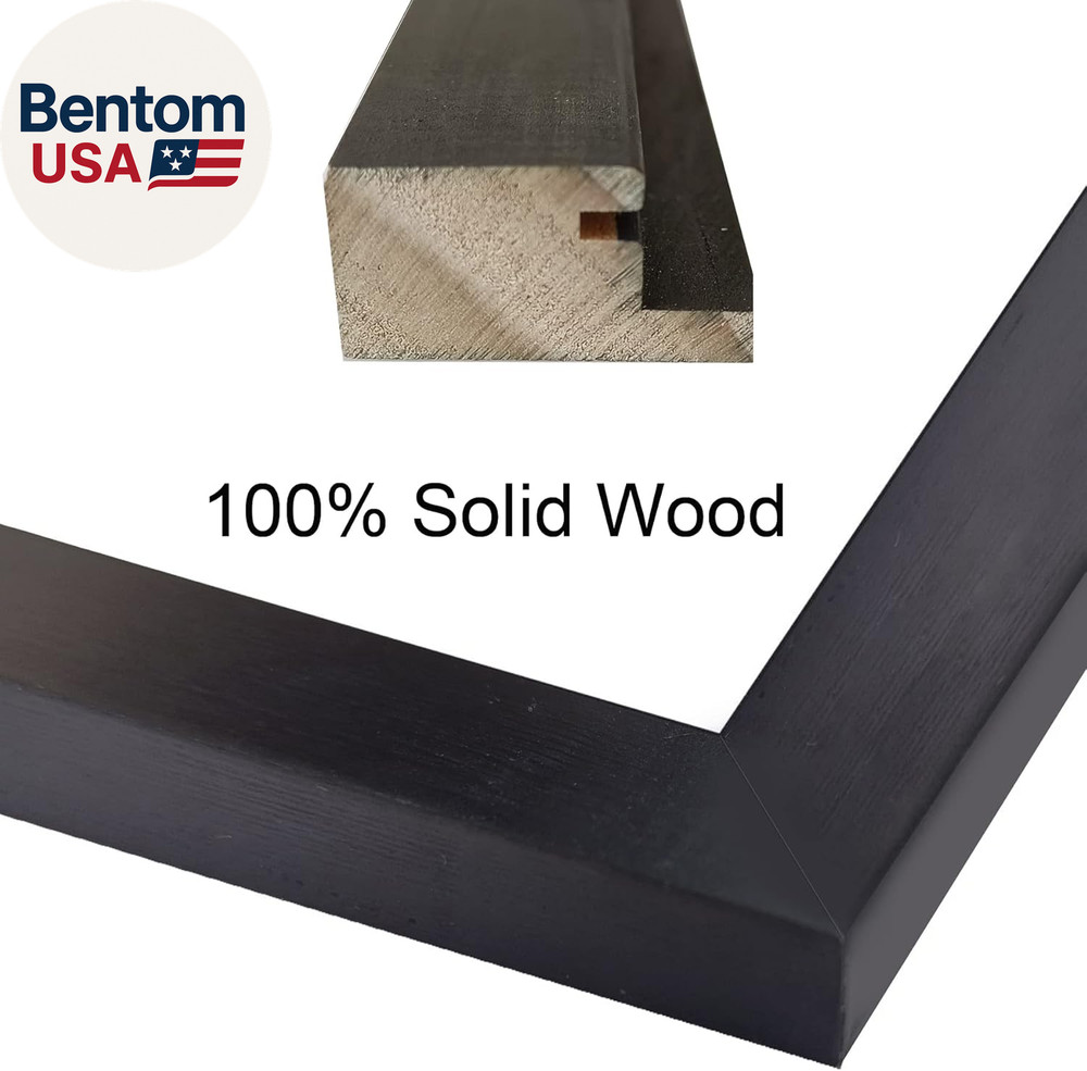 24X36 Poster Frame in Black Solid Wood with Plexiglass 2 Pack