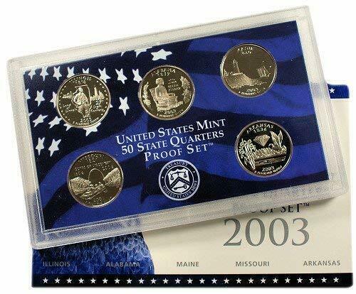 2003 U.S. Mint Clad STATE QUARTERS Proof Set in original box