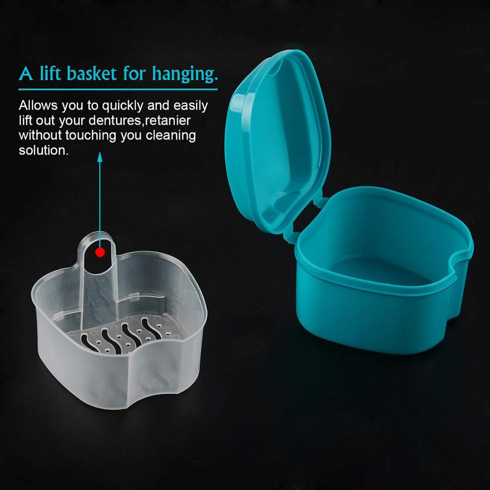 1x Denture Bath Case Cup Box Holder Storage Soak Container Retainer Teeth Travel