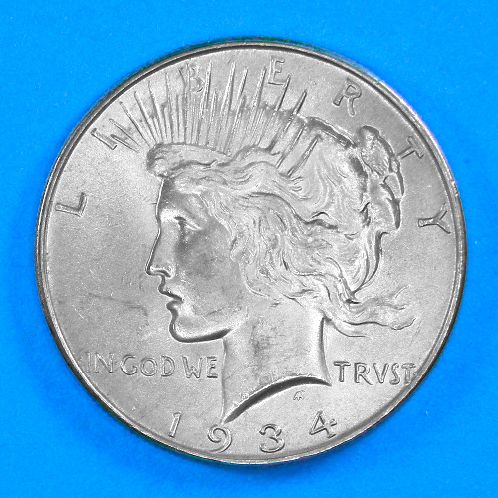 1934-P PEACE DOLLAR SILVER UNC RARE DATE