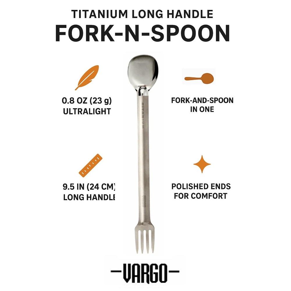 Titanium Long Handle Fork-N-Spoon