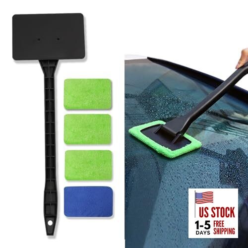 Windshield Cleaner, Window Cleaner Tool, Microfiber Window Cleaning Tool with