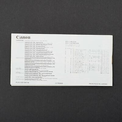 Canon FD Lenses Instructions