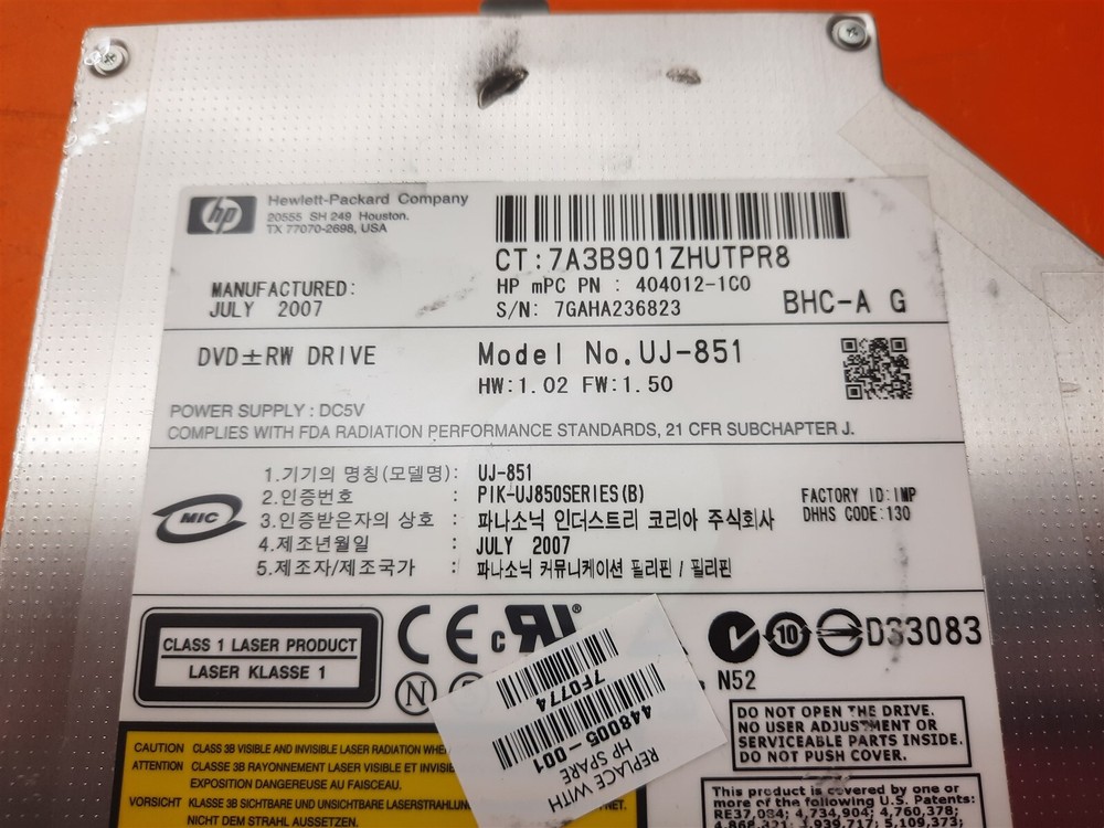 ⭐️⭐️⭐️⭐️⭐️ HP UJ-851 Internal DVD/RW Drive