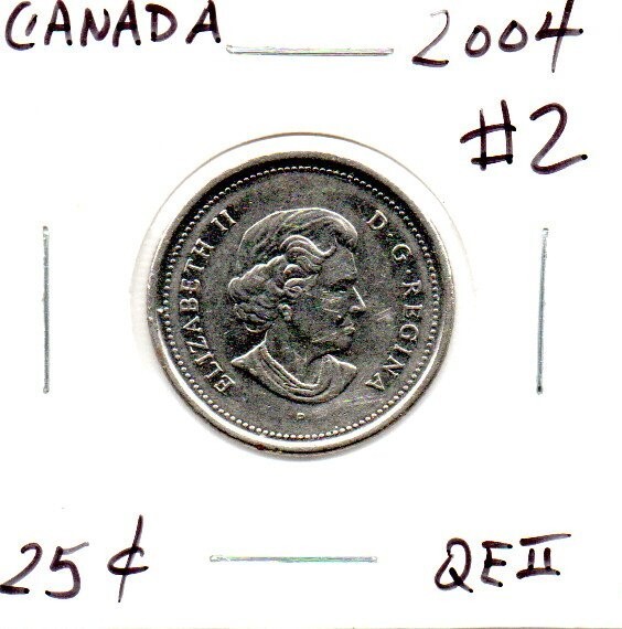 2004 design 2 Canadian 25 Cent Quarter circulated