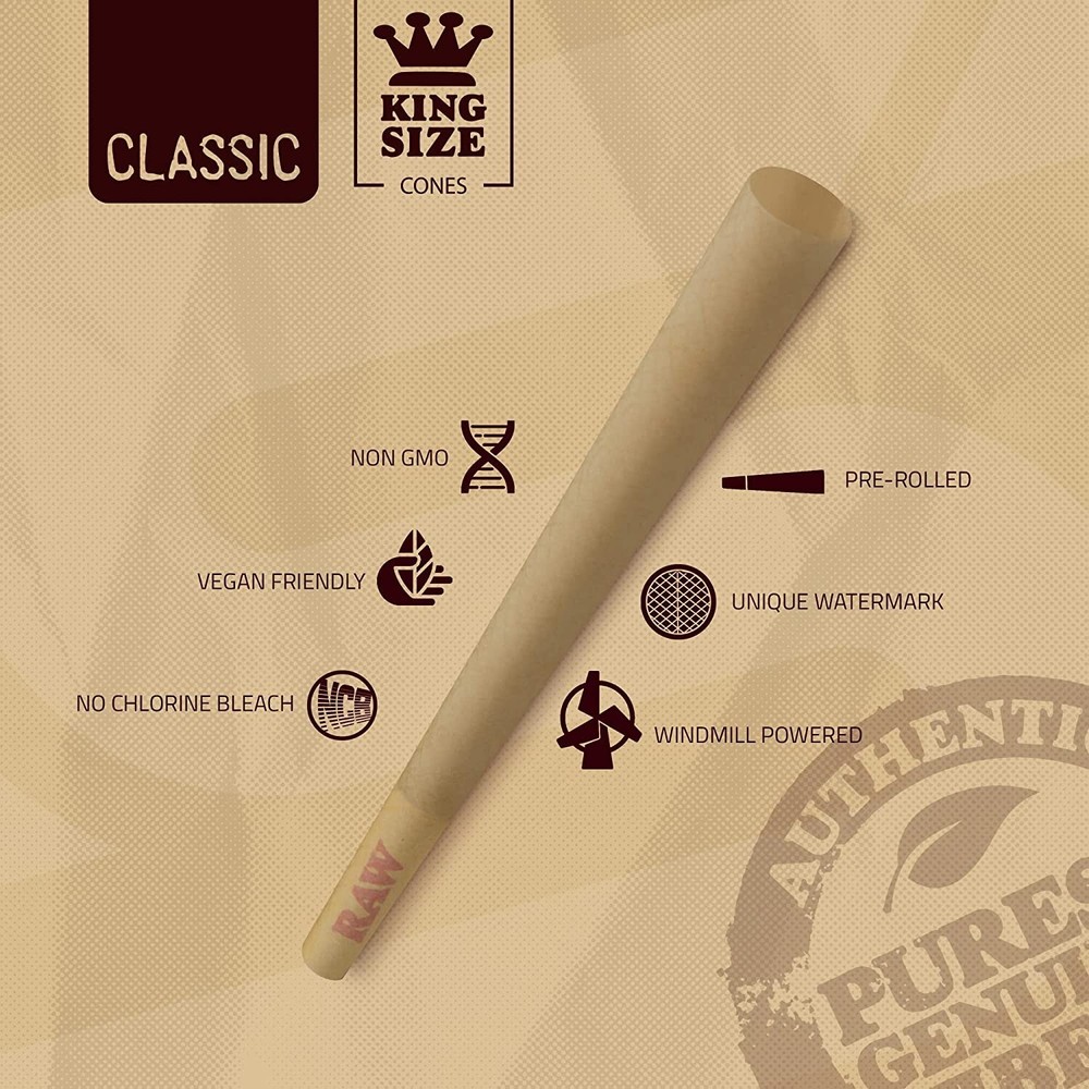 RAW Cones King Size Starter Kit with Cone Loader and 50 Pre-Rolls