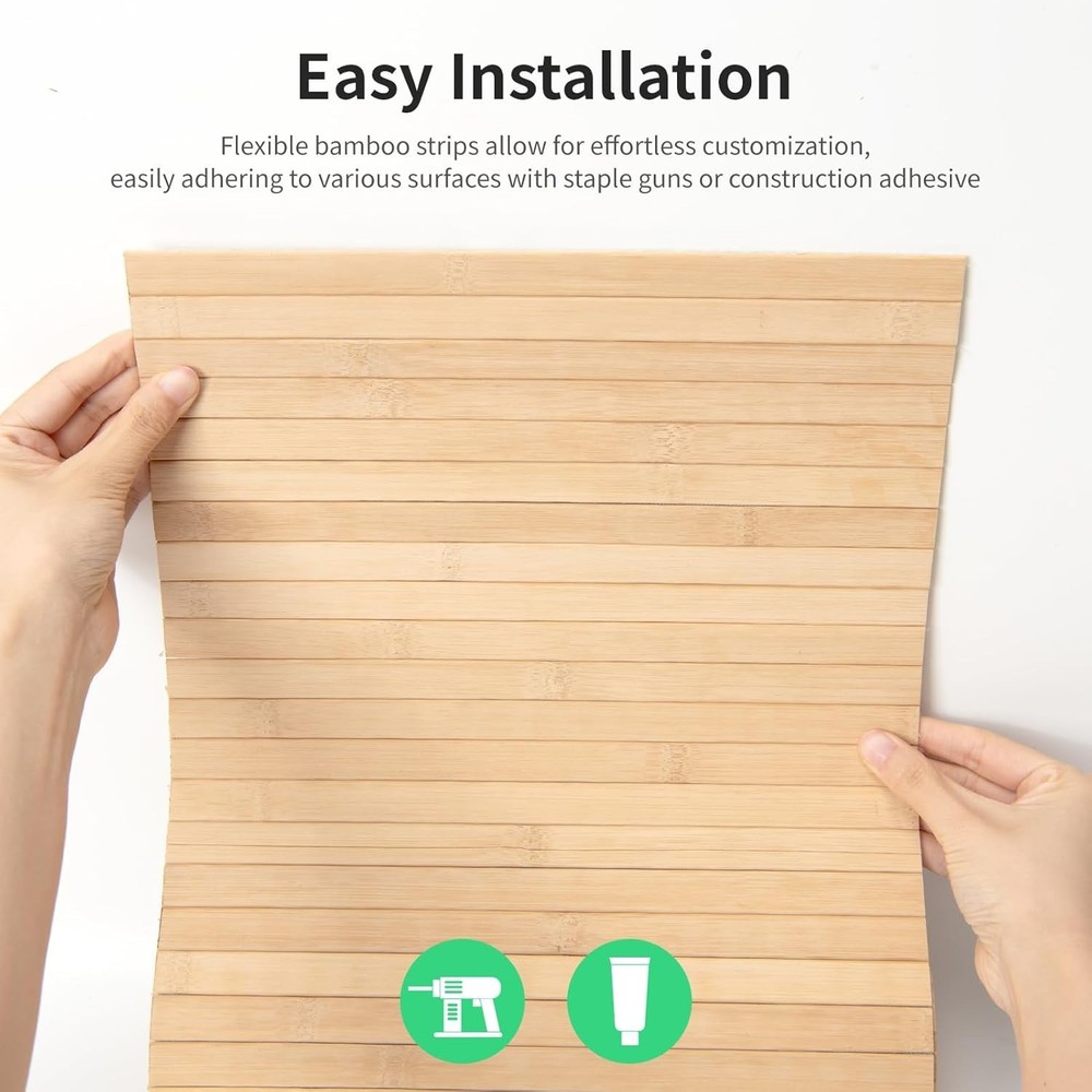 Eco-Friendly Carbonized Bamboo Panel 12x96" - Chic Tropical Interior Accent