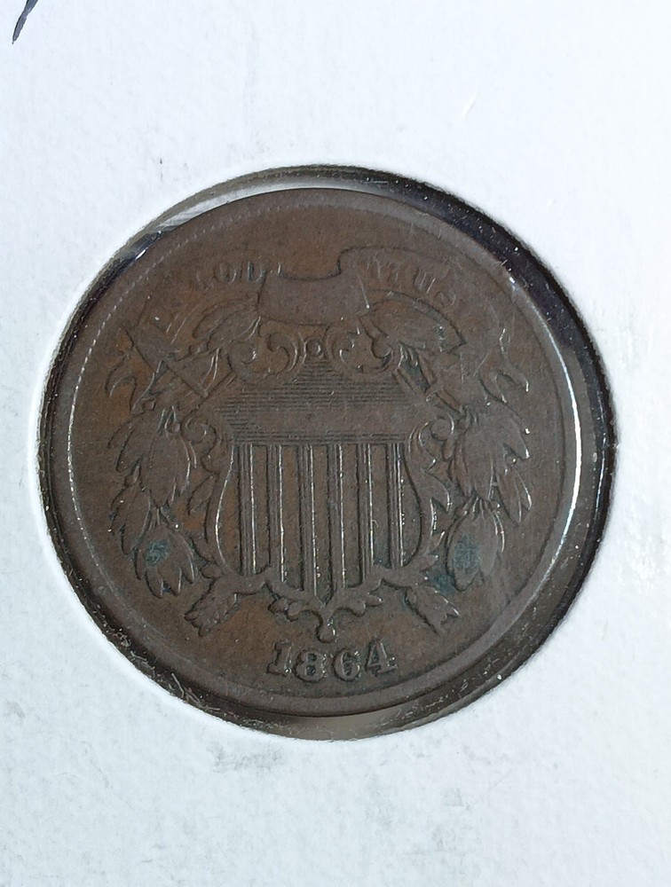 1864 2 Two Cent Piece Nice Mid Grade Coin A10F16