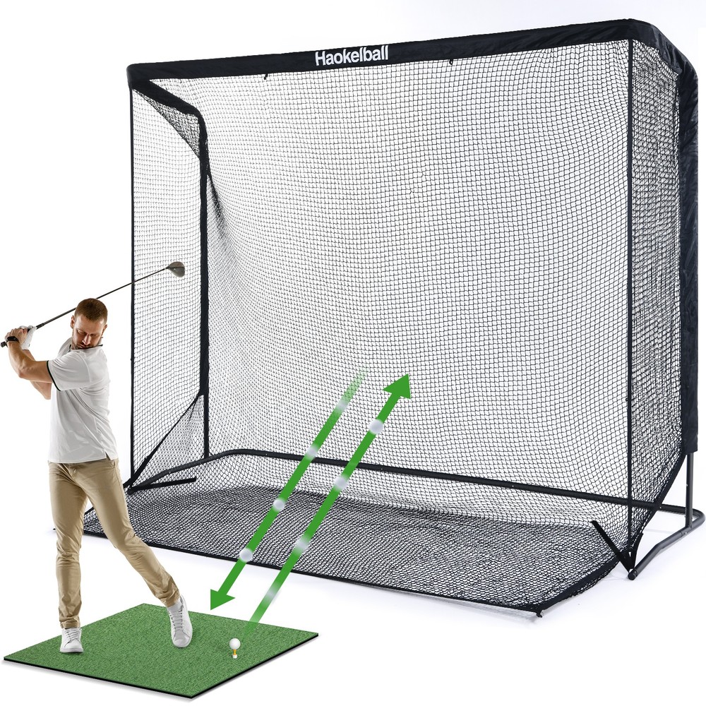 10x7.5ft Heavy-Duty Backyard Golf Practice Net w/Target Cloth Golf Training Net