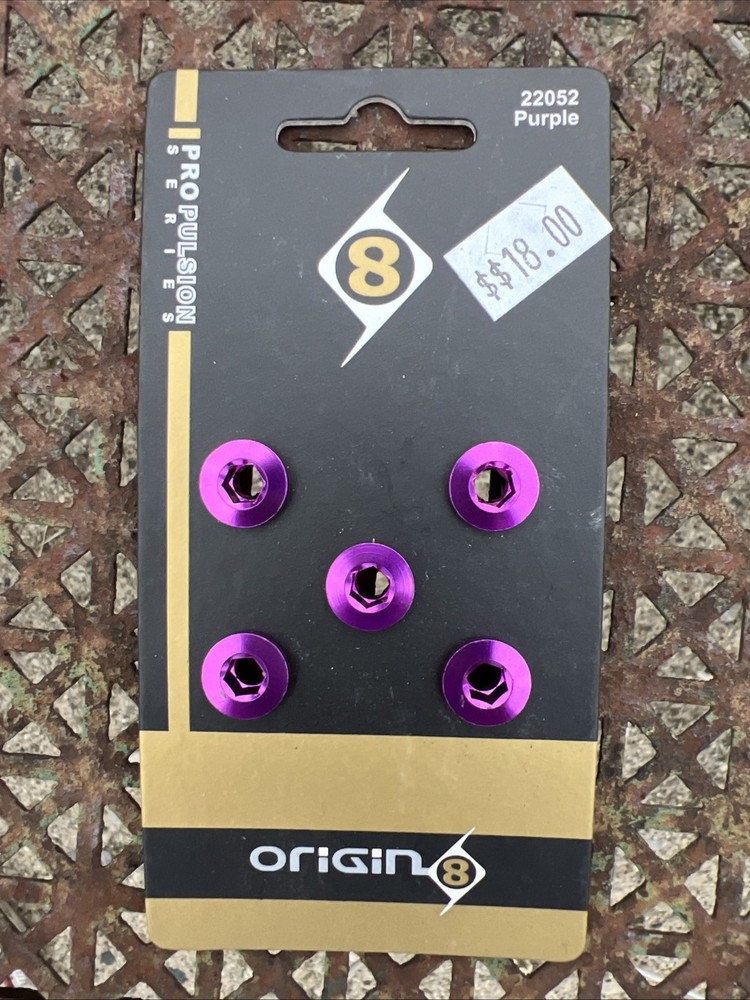 New Origin8 Single-Ring Chainring Bolts, Alloy, Purple