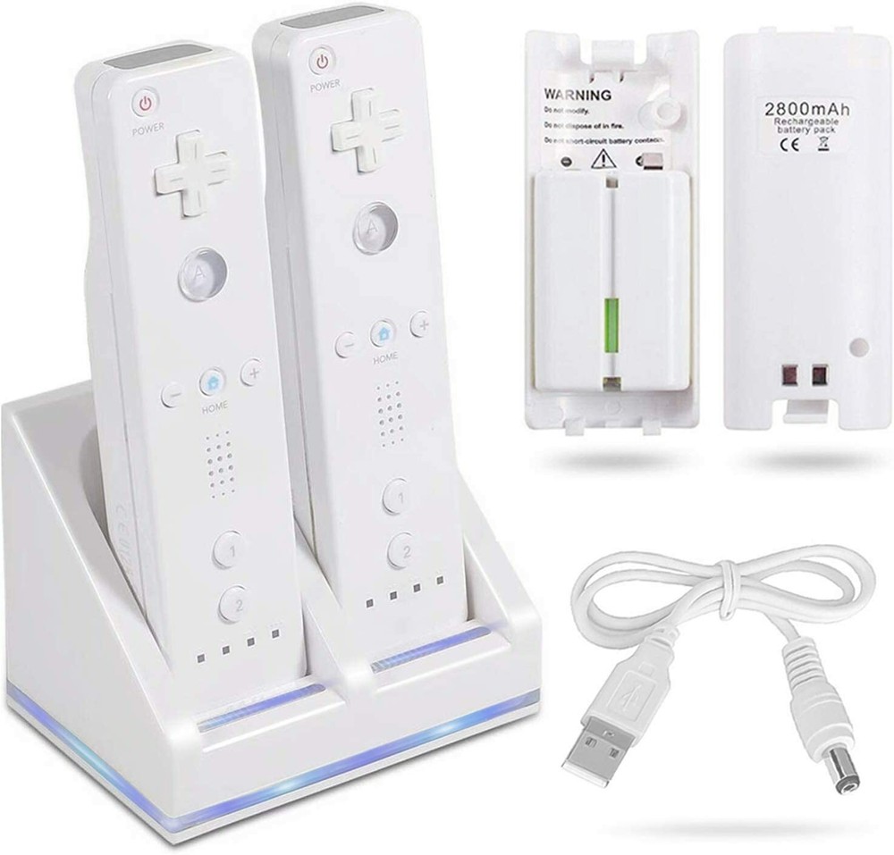 Charging Station Dock + 2pcs 2800mAh Battery Pack for Wii/Wii Remote Controller