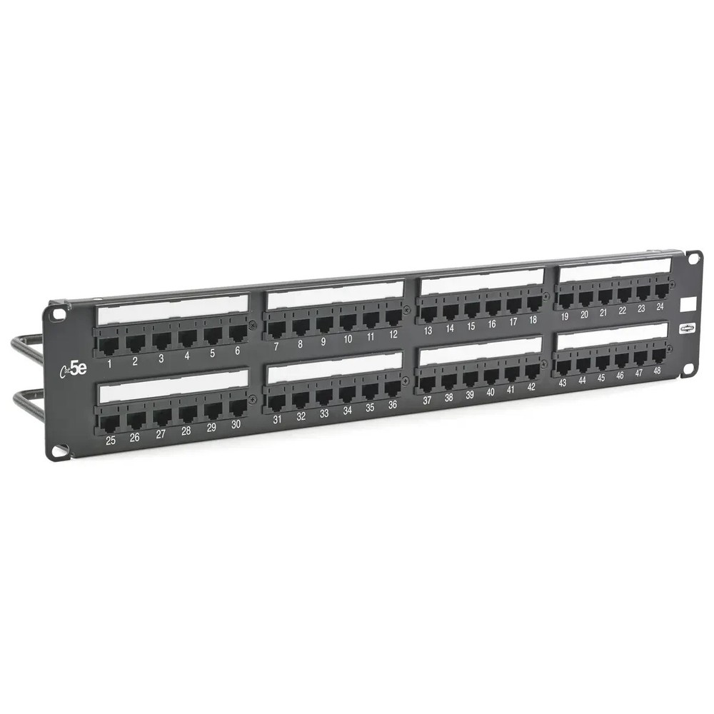 NEW HUBBELL HP5E48 Nextspeed Loaded Patch Panel, Cat 5e, 48 Ports, Rack Mount