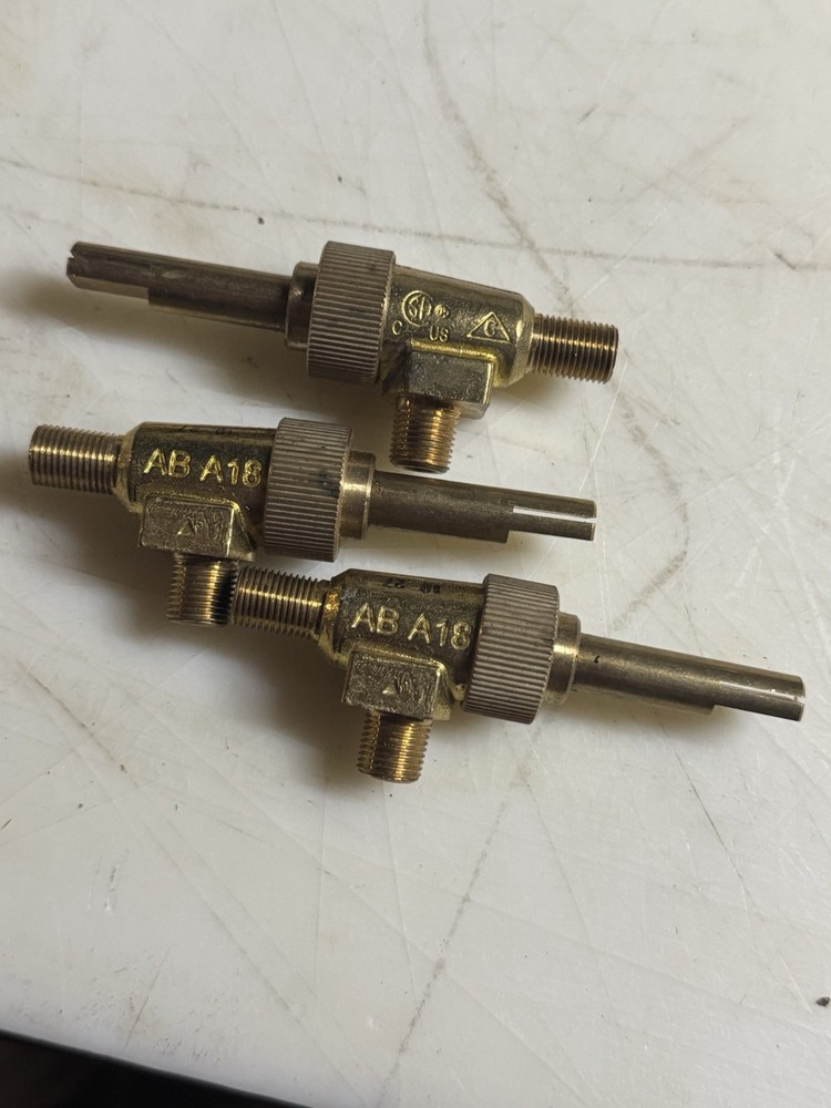 (3) Commercial Gas Range Top Burner Valves