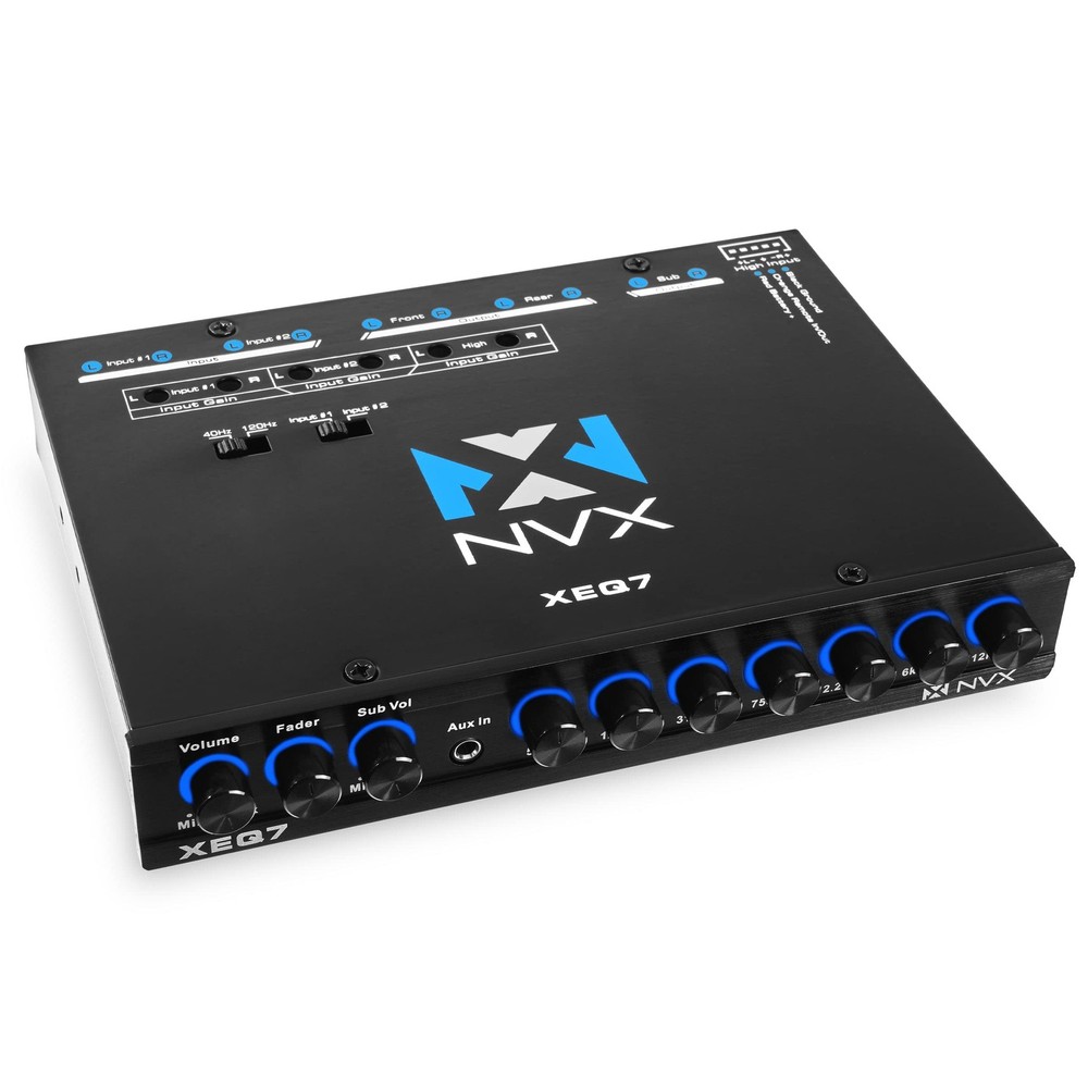 7-Band XEQ7 Graphic Equalizer with Front 3.5mm Aux Input, Dual RCA Inputs, Su...
