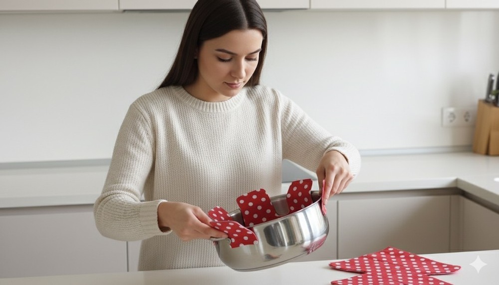 4 pc Pot and Pan Protector Anti-Scratch Pads. Divider for Cookware (Multicolor)