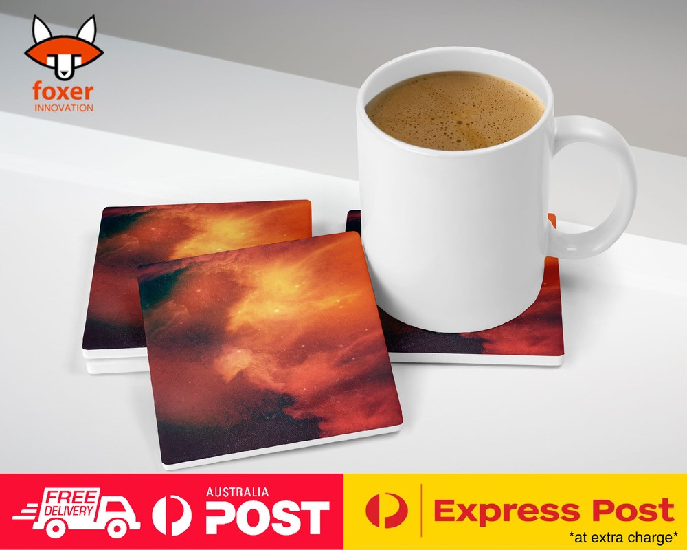 COASTER COFFEE DRINKING MAT|RED NEBULA SPACE GALAXY UNIVERSE