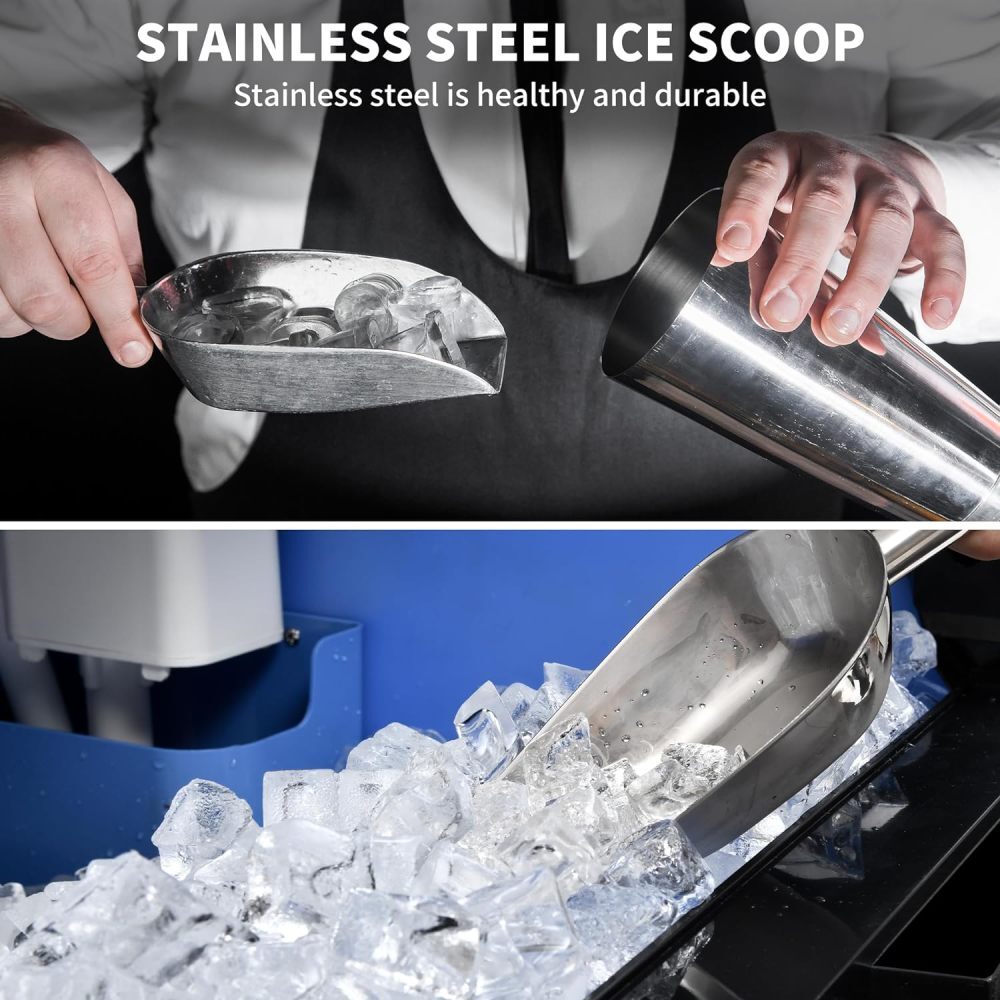 Commercial Ice Maker Machine 110lbs Storage Bin Bar Restaurant Ice Cube Machine