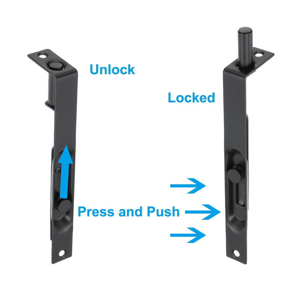 6"x0.71" Flush Bolt Door Concealed Slide Lock Latch Black