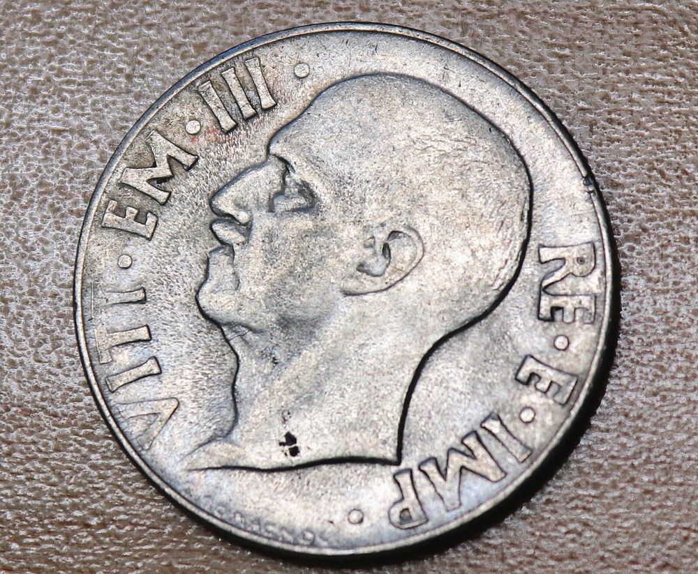 1940 Italy 20 Centesimi Filled Die Error
