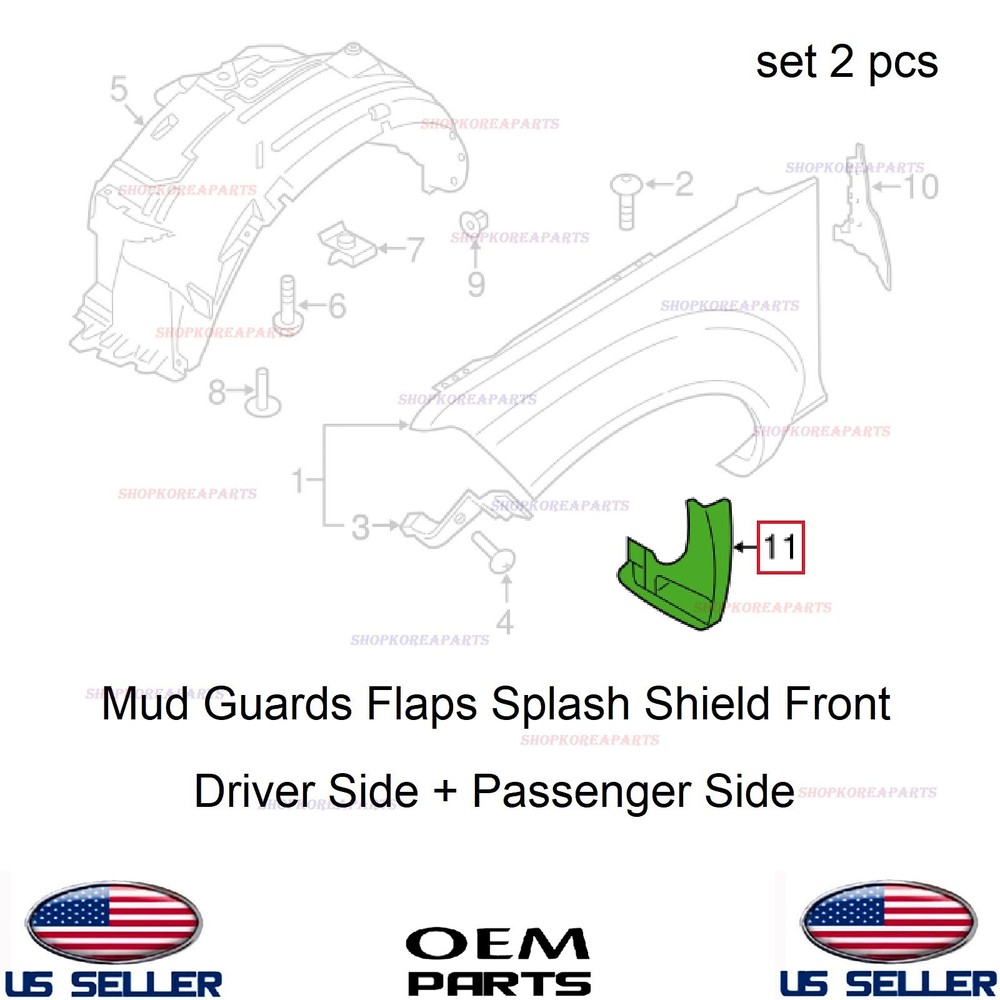 Mud Guards Flaps Splash Shield Front 2pcs ⭐OEM⭐ Pathfinder 05-12 Frontier 07-21