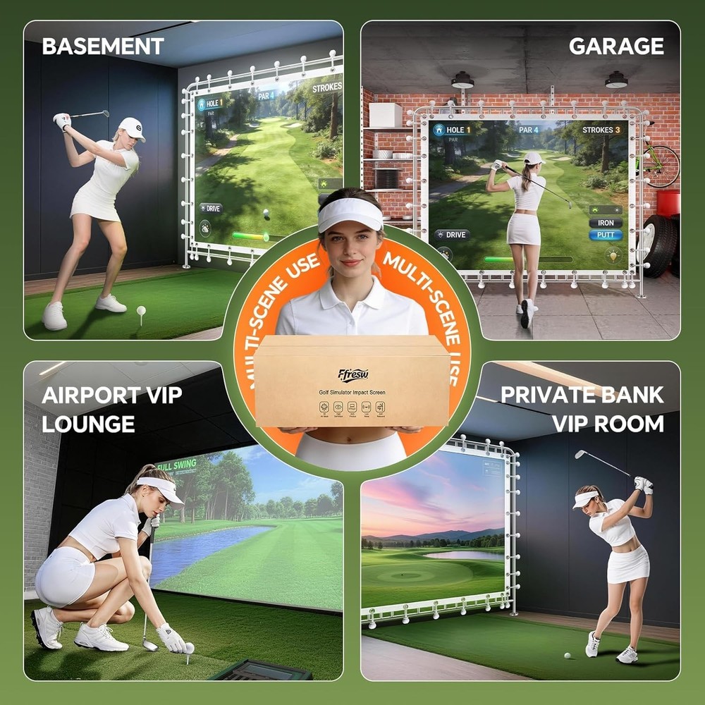 Golf Simulator Impact Screen for Home&Garage Training, Indoor Practice Screen..