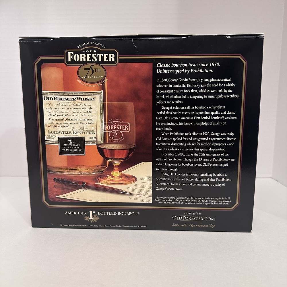 Old Forester 75th Anniversary Bottle Collectors’s Set Complete