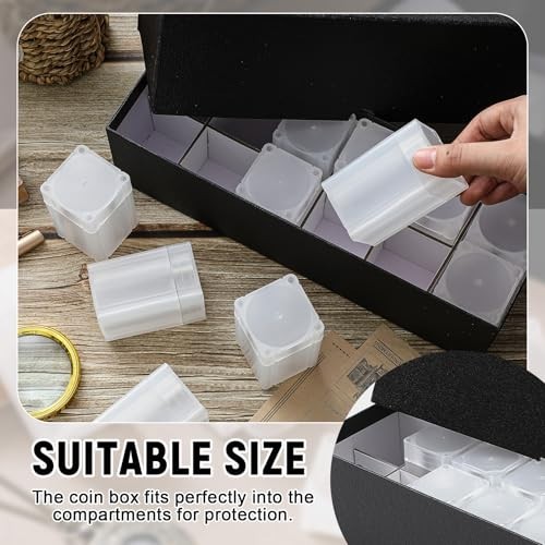 12 Pcs Coin Tubes for Silver Eagles - Clear Plastic Holders with Storage Box, 40