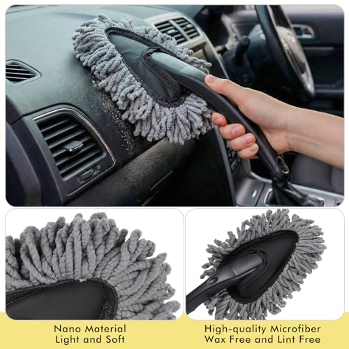 4 Pcs Large Car Duster Set Microfiber Dust Cleaning Sets with Extendable