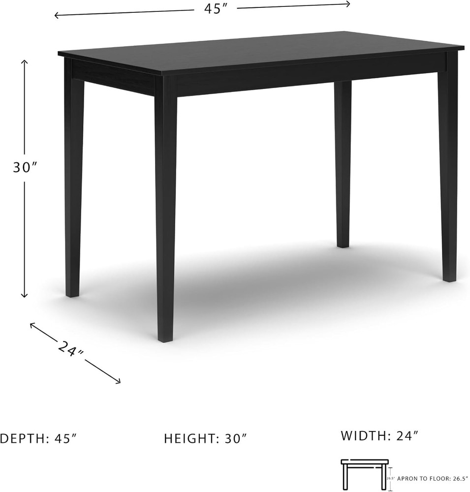 Indoor Rectangular Dining Table with Assembly Tools Included, No Tools Needed