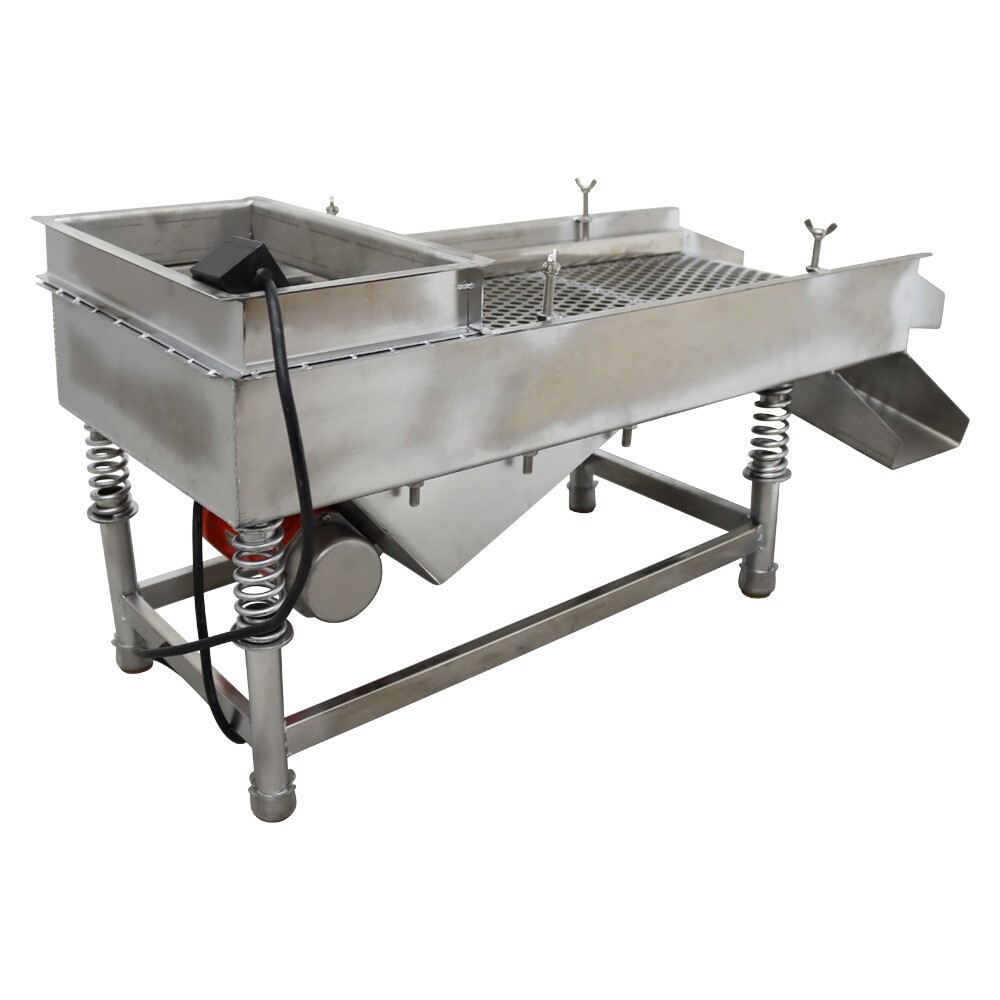 One Layer Small Stainless Steel Linear Vibrating Screen 12mm Sieve Deck Shaker