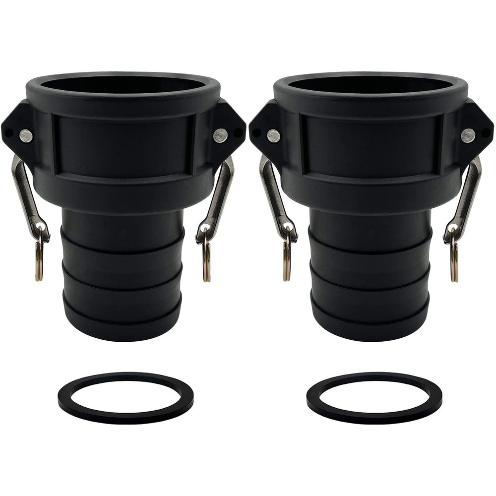 2PCS Camlock Fittings Poly C-50 1/2" Type C Polypropylene Female Hose Shank
