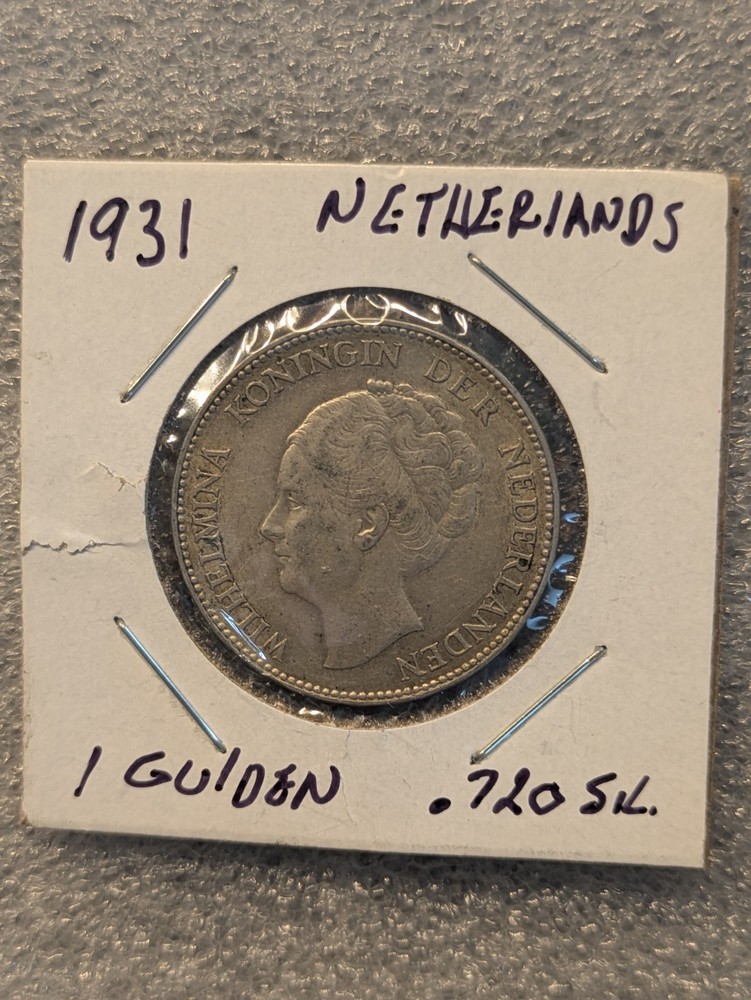 1931 Netherlands 1 Gulden .720 silver coin