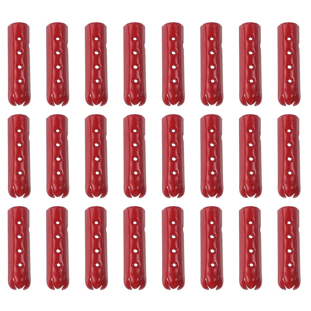 24Pcs 23mm Open Mouth Shoelace Tips Caps, Red
