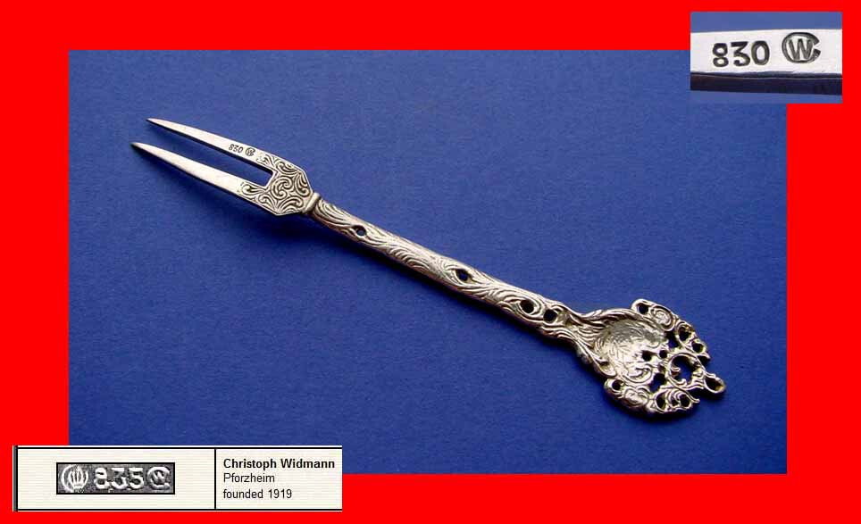 Serving fork with pierced decor, C. Widmann, 830 Silver B67