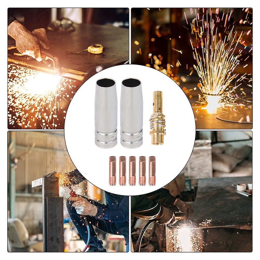 For 15AK For MIG Welder Accessory Kit 8PCS Includes Gas Diffuser Contact Tips