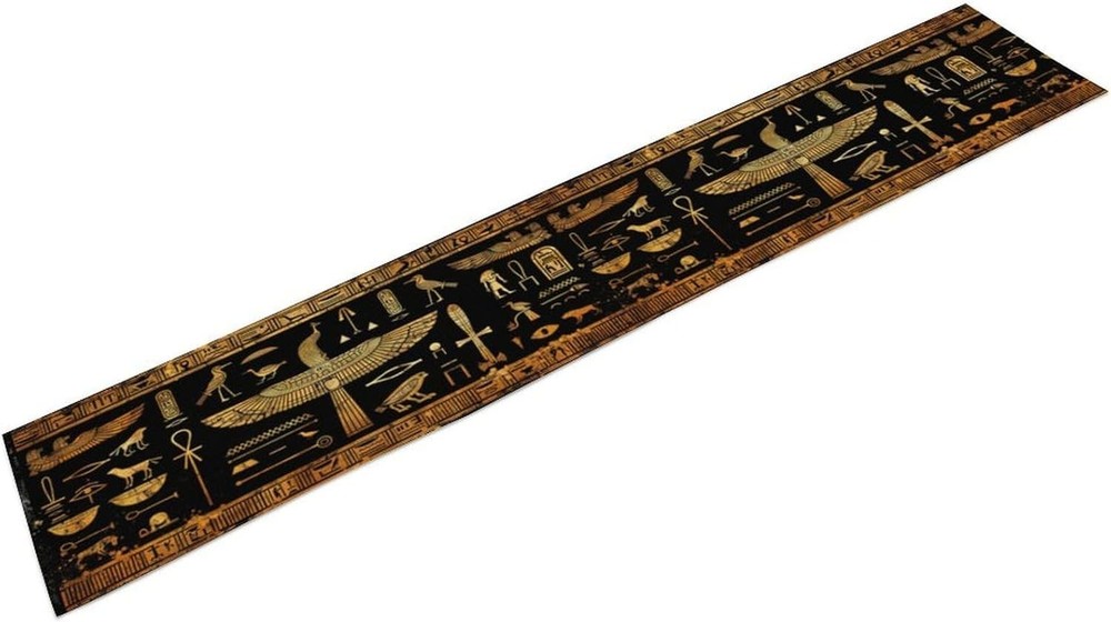Retro Egyptian Elements Graffiti Pattern for Home Kitchen Table Decor 13x36in...