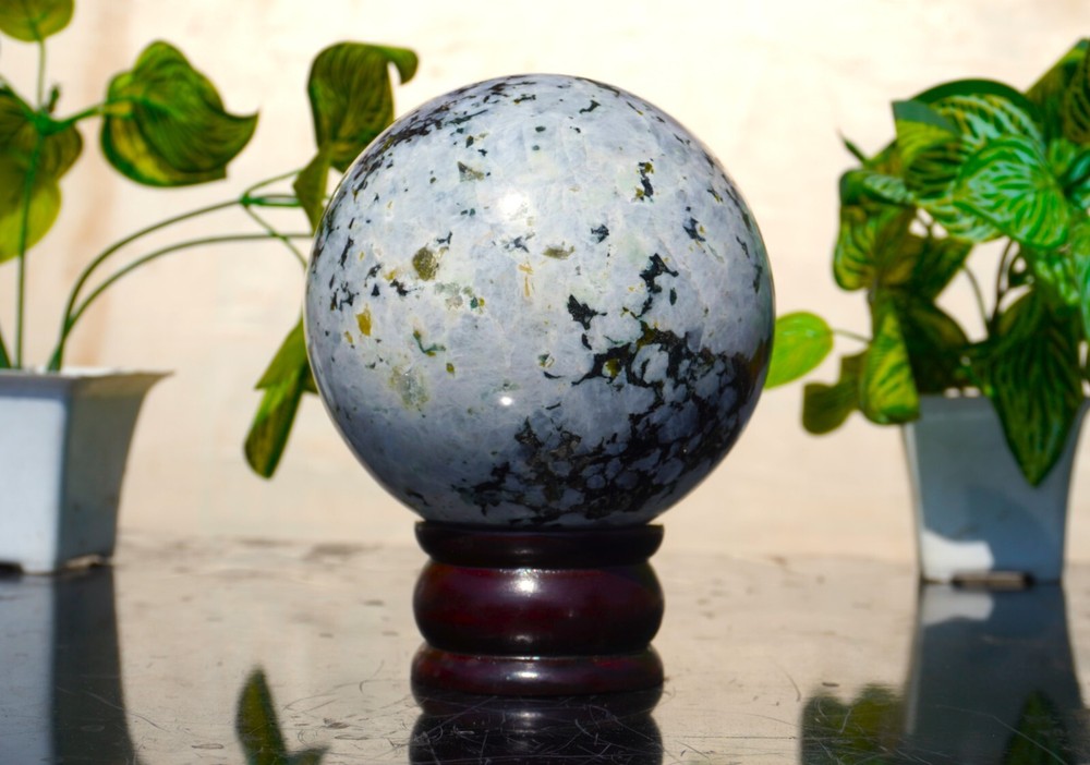 Large 100MM Rainbow Moonstone Metaphysical Crystal Sphere Ball