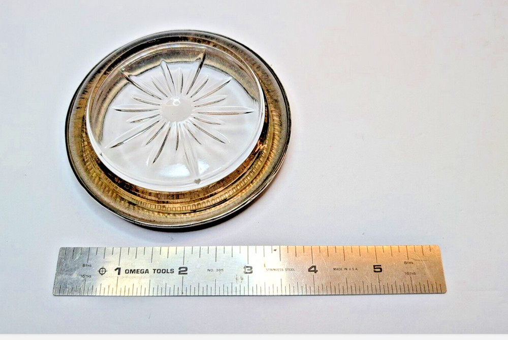 Vintage Crystal Silver Plated 4" Coaster