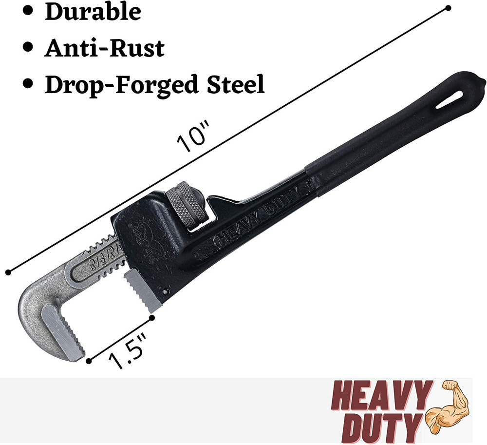 10-Inch Pipe Wrench - Robust and Reliable for Any Pipe Work Task