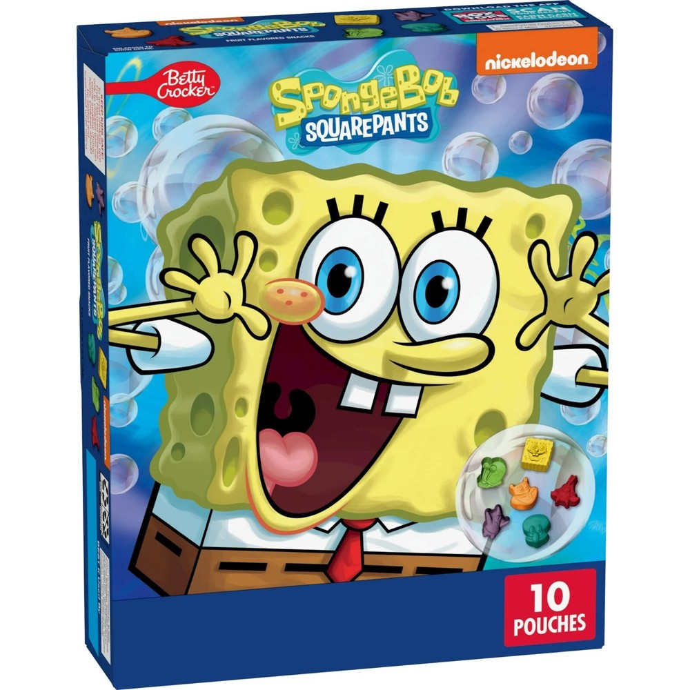 Fruit Snacks SPONGEBOB Squarepants Assorted Flavors 8 oz, 10 ct Gummies