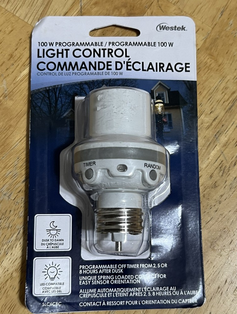 Westek SLC6CBC-4 100W Programmable Screw-In Light Control, White (2 Pack)