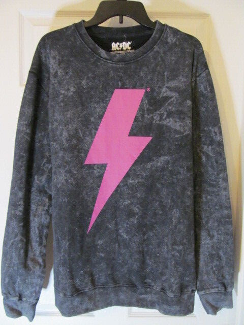 AC/DC Women's 100% Cotton Sweatshirt, Lightning Bolt, Size 1X